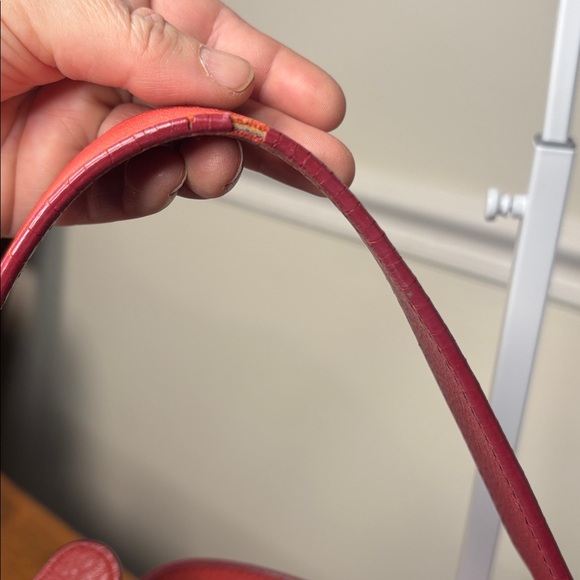 MCM KLARA HOBO LOGO EMBOSSED Red Leather Women's Shoulder bag w/ crossbody strap - Picture 16 of 16